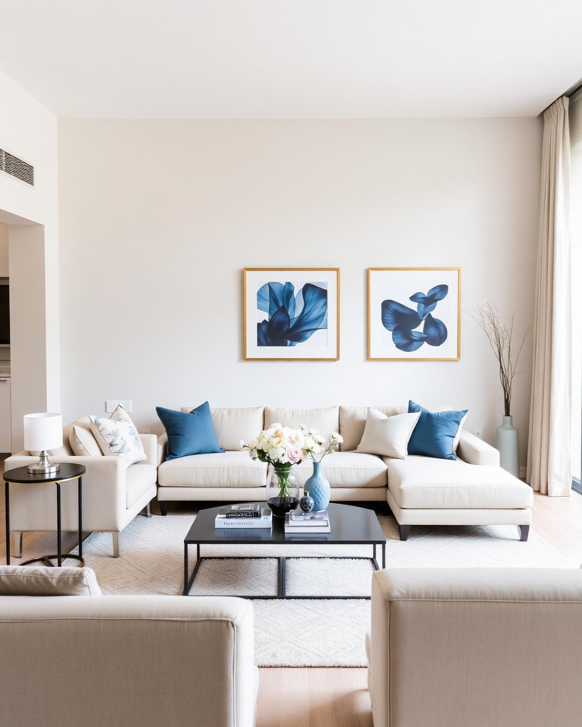 Professionell gestyltes Wohnzimmer nach Home Staging